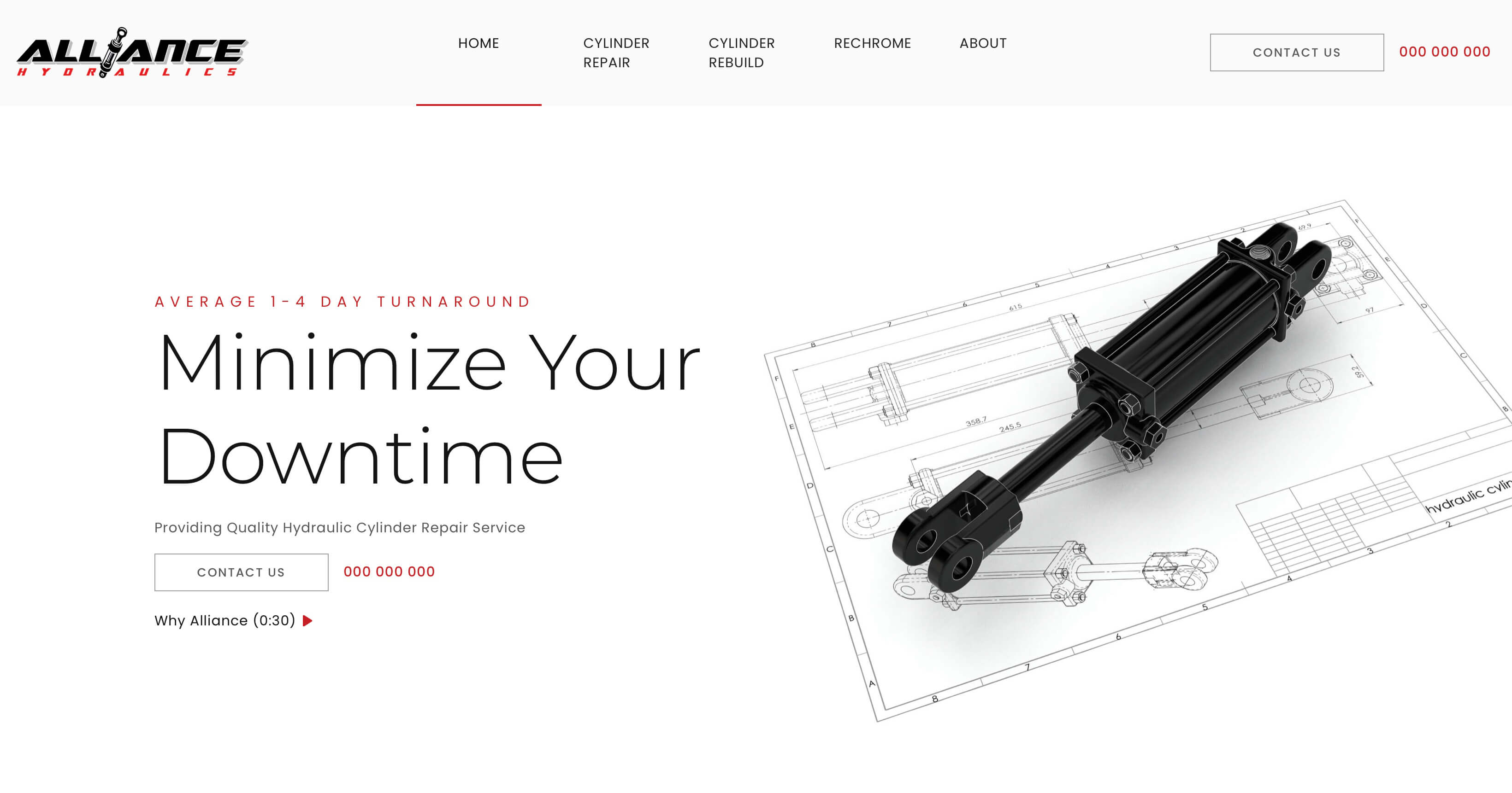 Alliance Repair Hydraulic Cylinder Shop Free Pickup